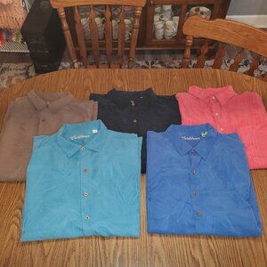 Set of 5 Caribbean Men's Button Down Short Sleeve Shirts- 3X